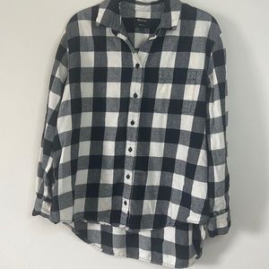 Madewell oversized plaid print long sleeve